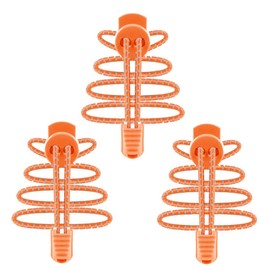 [3 Pairs] Elastic No Tie Shoe Laces Reflective Shoelaces Adults Kids Quick Lacing System for Riding Climbing Hiking Running (Orange)