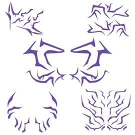 6 PCS Temporary Tattoos Lightning Tattoo Stickers Popular Fake Tattoos Set Purple Anime Merch for Halloween Festival Party Hunter Cosplay Kids Teens Adults