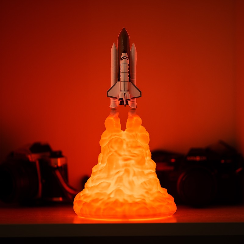 3D Printing Space Shuttle Lamp USB LED Children Baby Night