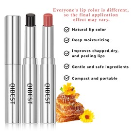IFVGFB 2PCS Honeynoir-Pink Honey Lipstick, Moisturizing Lip Color, Nourishing Lip Balm, Black Honey Lipstick Suitable for All Skin Tones, Natural Lip Care, Long-Lasting Moisturization Non-Sticky