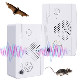 2 Pack Ultrasonic Mice Bat Repellent Devices, Roach Killer Rodent Ultrasonic Indoor for Pest, Electronic Mosquito Spider Repellent, Cockroach, Bat, Bird, Bug, Insect, Mouse