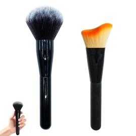 2 Stück Großer Puderpinsel Set - Foundation Pinsel für makelloses Make-up - 16cm & 18cm - Perfekt für den Alltag und spezielle Anlässe