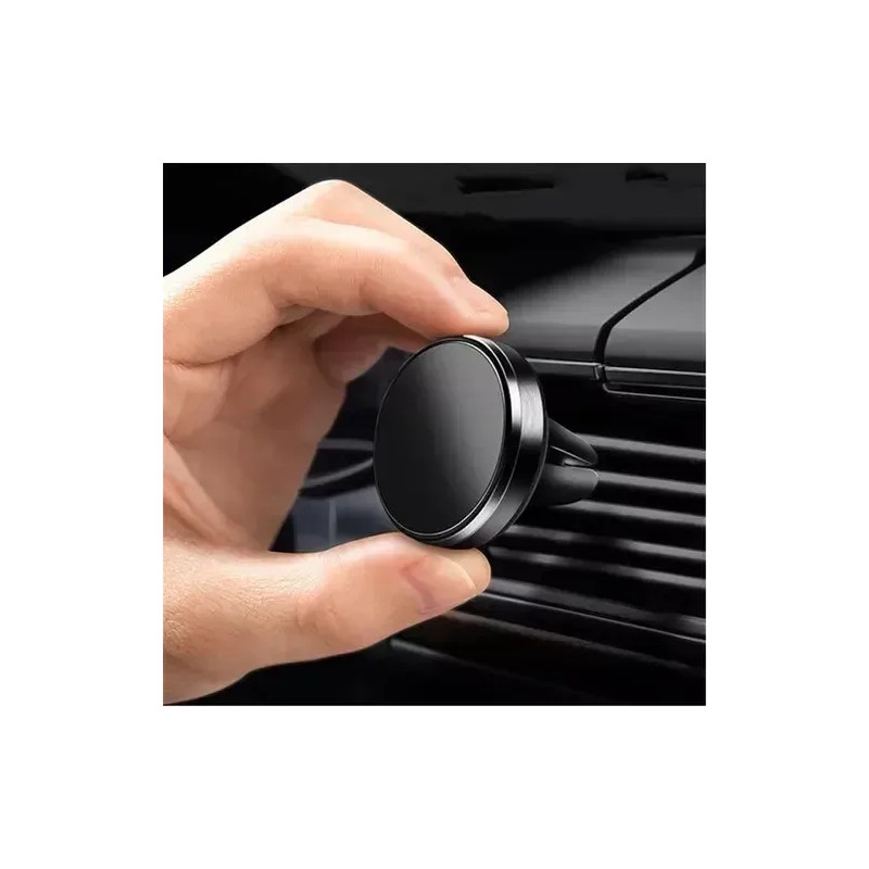 Soporte Magnético Universal para Auto Negro 1HORA,Compatible iPhoneSamsungMotorolaAndroid,Incluye Placa,Se Fija