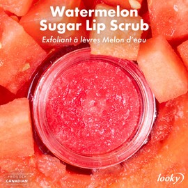 Looky Sugar Lip Scrub, 15ml (0.5 fl. oz), Natural Lip Exfoliator for Soft, Smooth Lips, Infused with Jojoba Oil, Vitamin E, Shea Butter, Avocado Oil – Hydrating, Plumping, Vegan, Cruelty-Free, Paraben-Free, Perfect for Lipstick Prep (Pack of 1, #4 Melon)