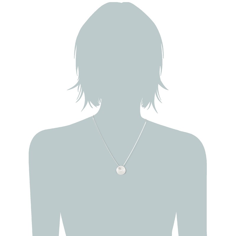 Vinani AGW-S Women's Necklace with Pendant - Circle - Wavy