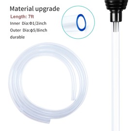 Aquarium Gravel Vacuum Cleaner, Fish Tank Water Changer, Hand Pump Siphon (7ft)