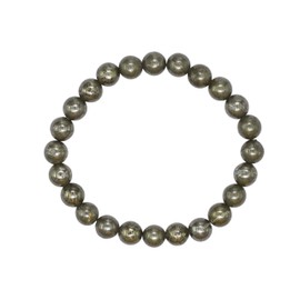Pyrite Bracelet for Women Men's Gifts - Protection Healing Crystal Bracelet - 8mm Gemstone Beaded Stretchable Bracelet Pulseras Para Hombres Mujer Stocking Stuffers
