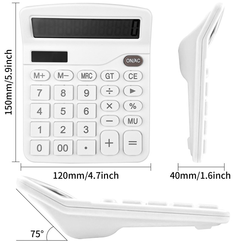 Gvolatee Calculator, Desktop Calculator with 12 Digit Large LCD Display,