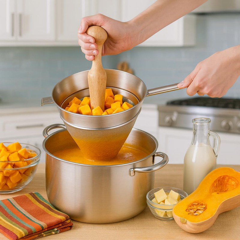 HIC Kitchen Wooden Pestle for Chinois, Hardwood, Cone-Shaped, For Purees,