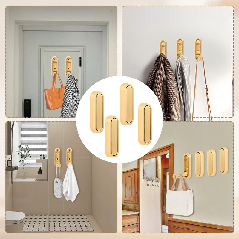 4pcs Foldable Wall Hook for Hanging,Heavy Duty Coat Hooks of