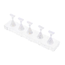 ULTECHNOVO Soporte para Uñas de Belleza Acrílico Grande Base Magnética y 5 Soportes para Puntas, Kit para Entrenamiento de Arte de Uñas Profesional y Accesorio de Manicura DIY