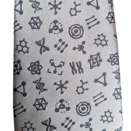 Maker V Microbes Necktie - Biology, Microscope, Germs Design - Light Grey - Gift for Scientists, Biologists, Geneticists, Phlebotomists