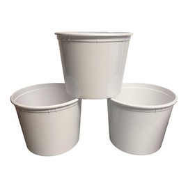 TALISMAN White Offering, Donation, Ice Buckets, 160 Ounces, Pack 3, 8 Inches Tall, Black