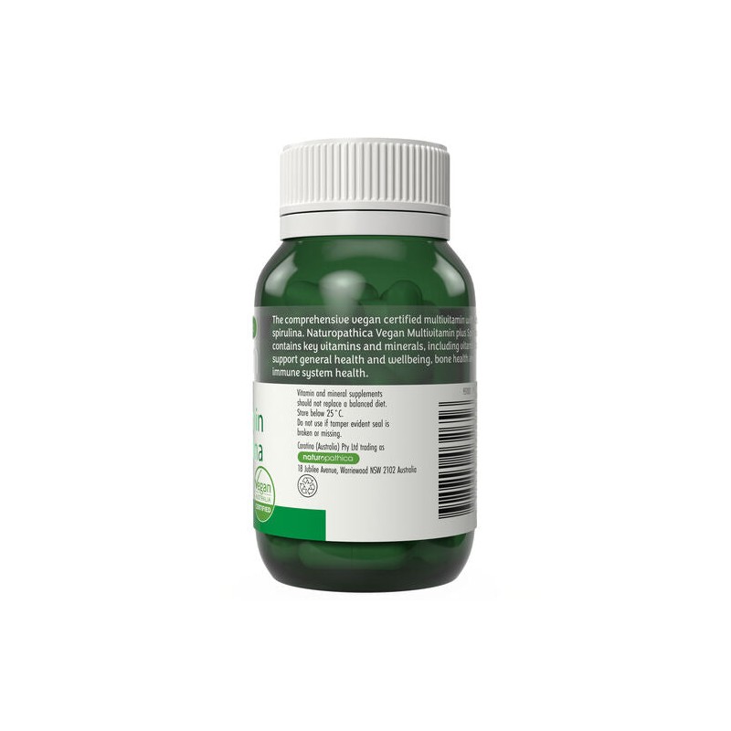 Naturopathica Vegan Multivitamin Plus Spirulina 50 Capsules