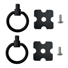 2 Pack Vintage Metal Drawer Handles and Ring Pulls, Decorative Furniture Knobs for Cabinet, Wardrobe, Cupboard, Dresser, Black Drawer Pull Handles with Screws for Doors and Drawers
