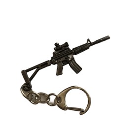 Gun Keychain Weapon Model Metal Keyring Mini Key Ring Chain Pendant - AK M4 Sniper Pistol Shotgun Rifle RPG, COD PUB FORT, Gaming Key Ring Chain Gift (M416)