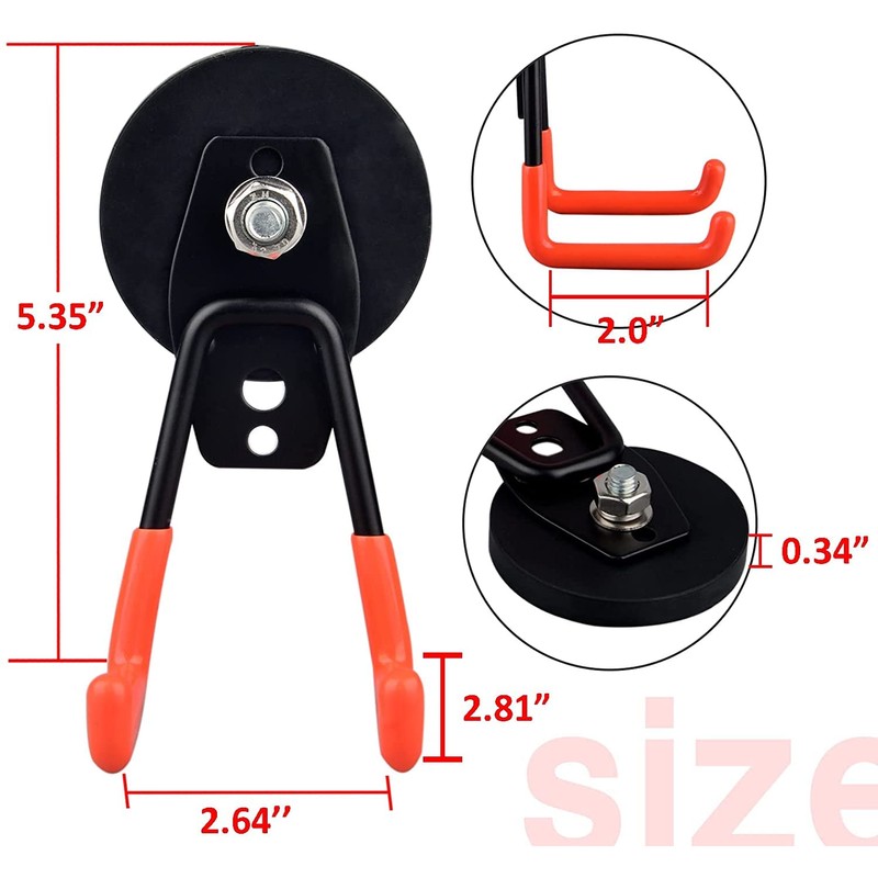 MUTUACTOR Heavy Magnetic Hook, Magnetic Storage Hook with Double Hooks,
