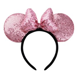 3D Cosplay Costume Mouse Ears Headband, Glitter Sequin Hairbands Party Decoration for Women Girls Kids