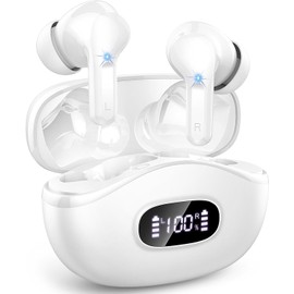 Rinsmola Kopfhörer drahtloses Bluetooth, In-Ear-Bluetooth-Kopfhörer mit geräuschunterdrückendem Mikrofon, Neue Kopfhörer drahtloses LED-Display, wasserdichte Ohrhörer, Sportartikel