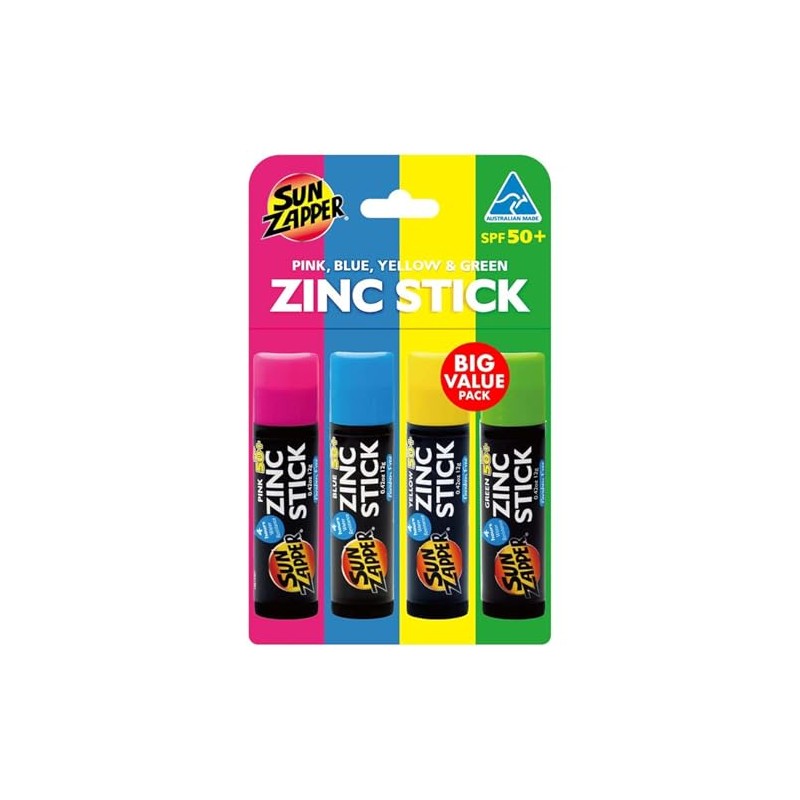 Sun Zapper SPF 50+ Zinc Stick Fotoprotector Mineral en Barra.