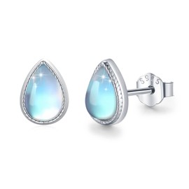 Turquoise Earrings 925 Sterling Silver Stud Earrings Turquoise for Women Teardrop Small Earrings Earrings Turquoise Jewellery for Girls Children, Sterling Silver, Turquoise