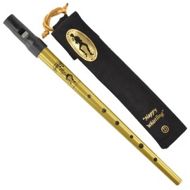 Clarke Sweetone Tinwhistle in D - GOLD Pennywhistle with Soft Black Cloth Whistle Pouch