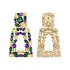 Flyonce Mardi Gras Clip On Earrings for Women, Carnival Theme