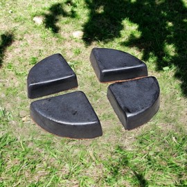 Teramico Saucer Feet for Flower Pots/Planters Blue Anthracite White Glazed Stoneware Completely Frost-Proof (Anthracite, Set of 4)