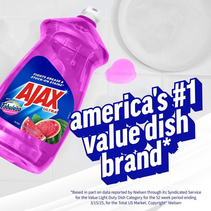 Ajax Ultra Liquid Dish Soap with Fabuloso Watermelon Scent, Fights