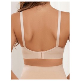 SOLY HUX Women's Nursing Bras Seamless Bralettes Comfort Maternity Breastfeeding Bra for Pregnant Women, Plain Apricot, X-Small