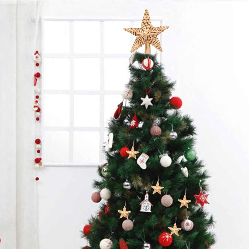 Christmas Tree Topper Star Made of Straw, Christmas Tree Topper