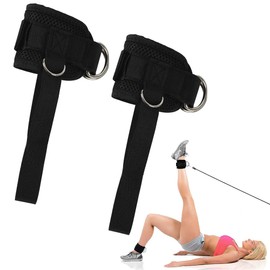 TKY Ankle Strap Ankle Weights Training Cable Machine Glute Ankle Adjustable (Black)