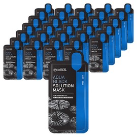 Mediheal Aqua Black Solution Mask Pack 23ml, 1 pack, 90 pieces / 메디힐 아쿠아 블랙 솔루션 마스크팩 23ml, 1개입, 90개