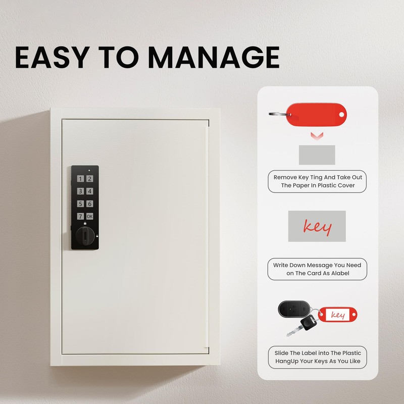 Grimtron 40 Keys Electronic Key Lock Box for Keys with