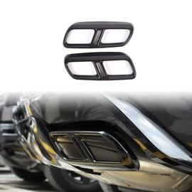 Heutamo Exhaust Muffler Tail Pipe Trim Cover Compatible with Land Rover Range Rover Sport 2023 2024, Stainless Steel Rear Exhaust Pipe Cover Trim (Black)