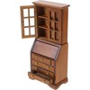 Abaodam Dollhouse Wood Bookshelf Mini Wood Drawer Cabinet Miniature Cupboards
