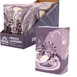 Pacha Soap Co. Bar Soap, French Lavender, 5-Pack (4 oz ea) - Premium, Handcrafted, Hydrating, Natural Face Wash, Hand Cleanser, Body Wash, Soothing Essential Oils
