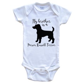 My Brother is A Parson Russell Terrier Cute Dog Baby Bodysuit - Parson Russell Terrier One Piece Baby Bodysuit, 18 Months White