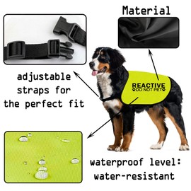 CENWA Reactive Dog Jacket Vest Do Not Pet Reactive No Dogs Service Dog Slogan Warning Vest (DO NOT PET Reactive L)