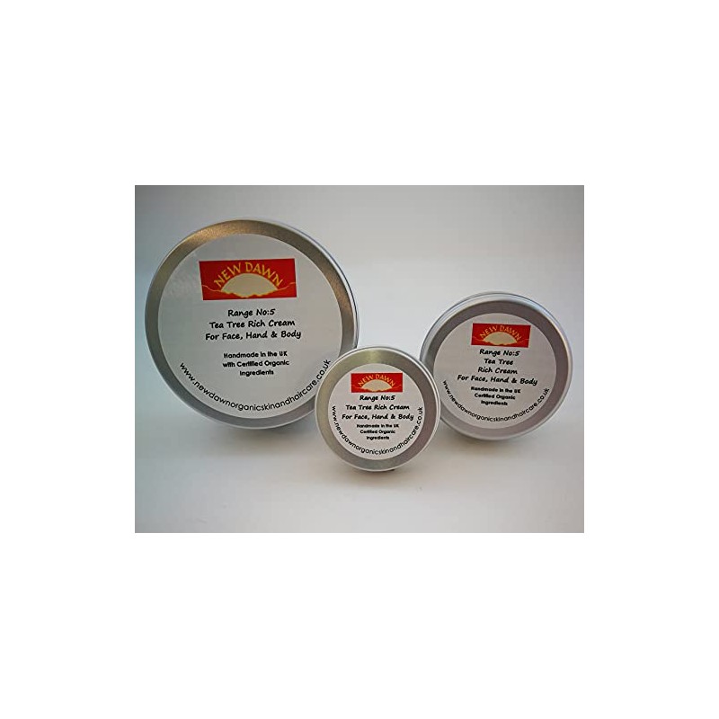 Organic Natural Tea Tree Rich Cream/Moisturiser for Dry skin -