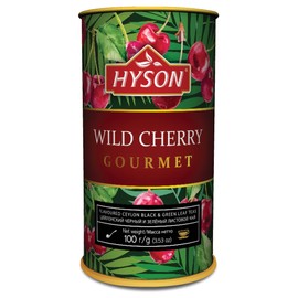 HAS TEE - EXOTIC FRUITS GOURMET - Flavoured Black & Green Cylon Tea Loose Flavoured Leaf Tea 100 g (Wild Cherry Black & Green Tea)