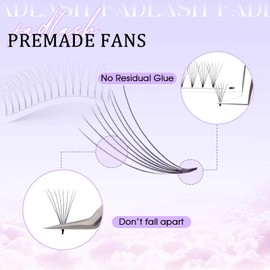 FADLASH Premade Lash Fans C Curl Premade Fans Eyelash Extensions 8D 0.07 Volume Lash Fans Premade Handmade Premade Lash Extensions Fans (8D-0.07C-10mm)