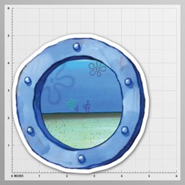 Bikini Bottom Window Sticker Decal – Funny Vinyl Car Window Decal for Fans – 5 Inches, Durable & Weatherproof - KCD4062