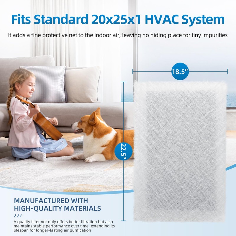 20x25 Replacement Filter Pads Compatible with Dynamic Air Cleaner 20x25,Electrostatic