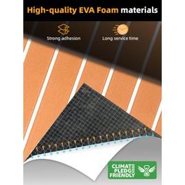 FOCEAN Boat Flooring EVA Foam Boat Decking Faux Teak Marine Flooring Marine Mat Sheet for Motorboat RV Yacht Kayak Surfboard, 94.5''x 35.4'', Brown with White Lines