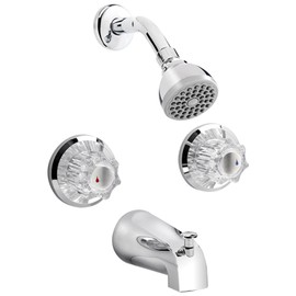 Plumb Pak EBA58WCP Showerhead and Bath Faucet, Polished Chrome