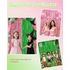 2 Pack Pink and Green Glitter Foil Curtain Backdrop Streamers,