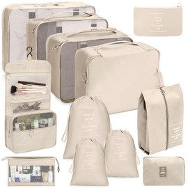 BBLTIFF 12-Piece Packing Cubes Set, Suitcase Organiser Set, Clothes Bags for Holidays and Travel, Packing Bags for Suitcases, Organiser System for Suitcases, Luggage Organiser for Storing Clothes,