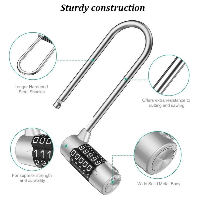 Maizoon Combination Lock Large Lengthened Beam 5 Digital Resettable Code