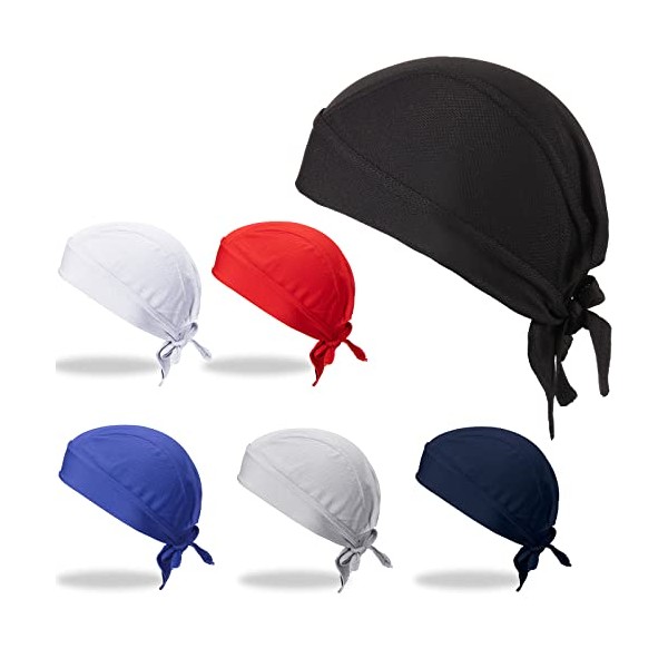 6 Pieces Do Rags Sweat Wicking Beanie Cap Skull Cap